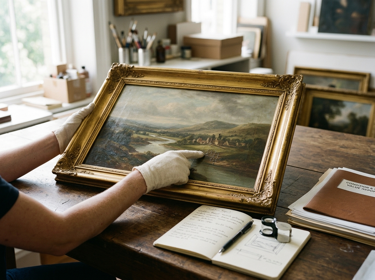 Allon Cook original painting reference with medium, signature, subject, dimensions, condition, provenance, and photos