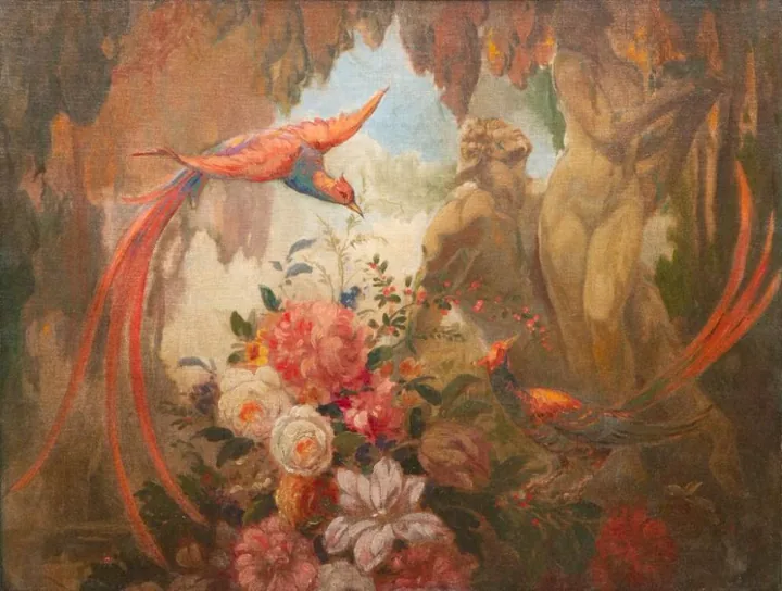 Early 20th-century landscape painting reference with support, pigments, signature evidence, frame, subject quality, condition, and market evidence