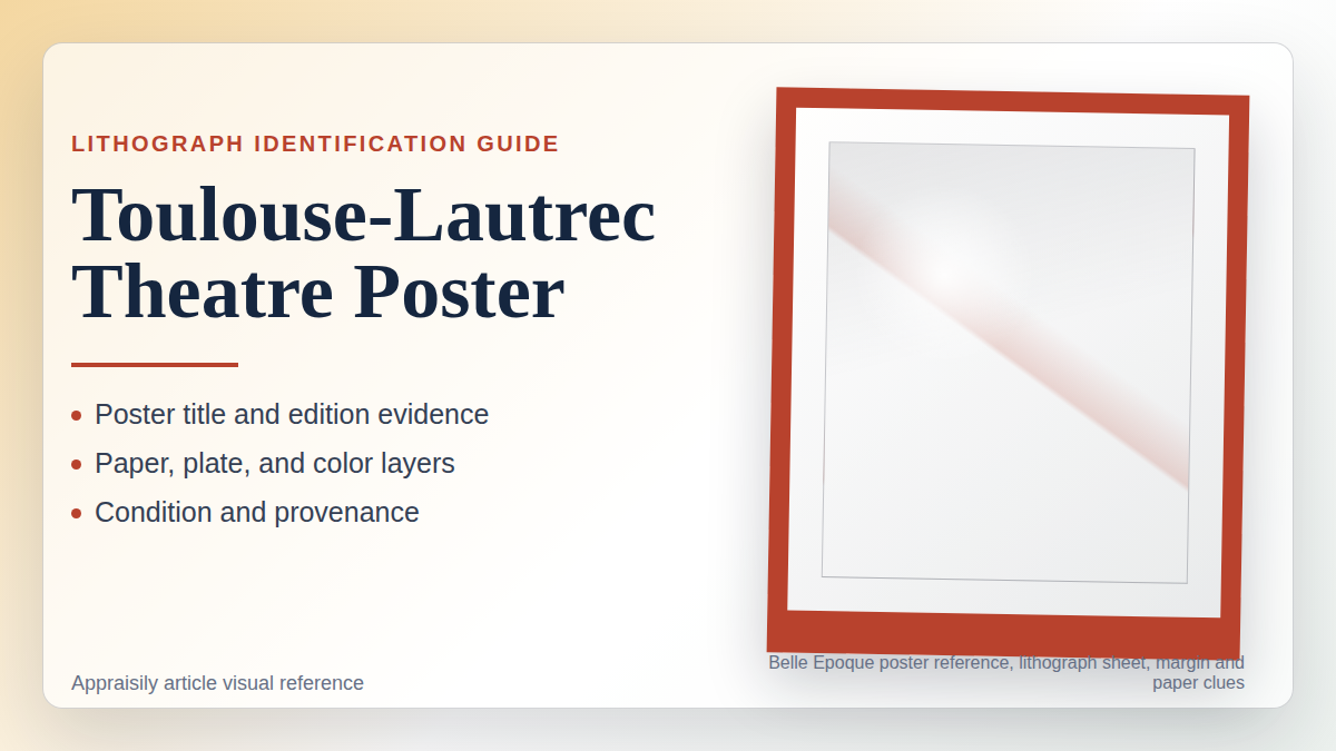 Toulouse-Lautrec Theatre de l Oeuvre poster reference with lithograph process, paper, margins, condition, provenance, and edition context
