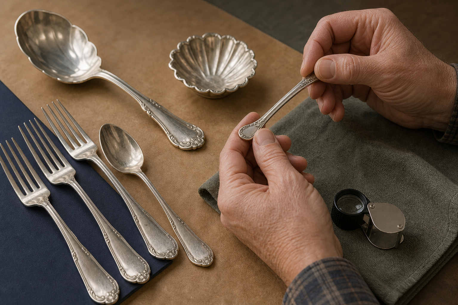 Antique silver spoon identification reference with hallmarks, maker, pattern, monogram, weight, bowl wear, repairs, and provenance
