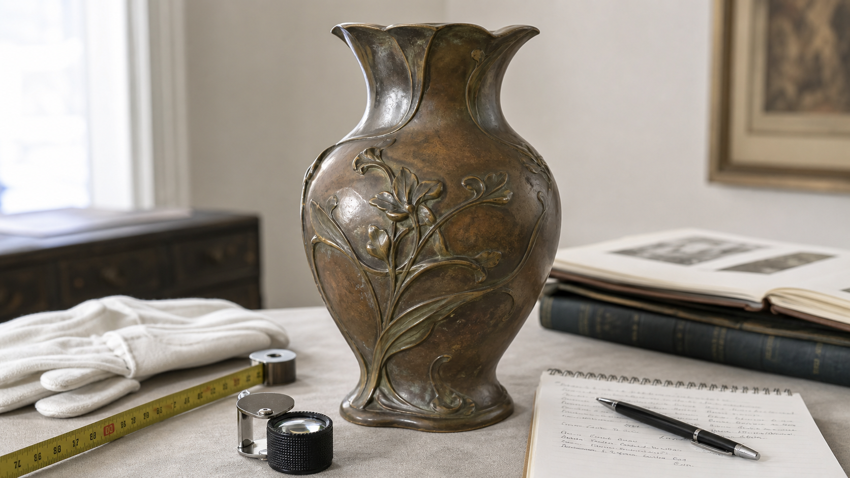 Contextual bronze sculpture image for appraisal documentation