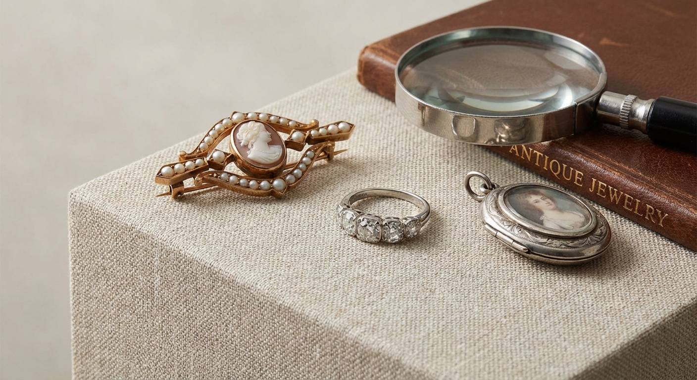 Reference image for documenting sterling silver appraisal factors including hallmarks, maker, date letter, weight, form, liners, monograms, condition, repairs, and provenance