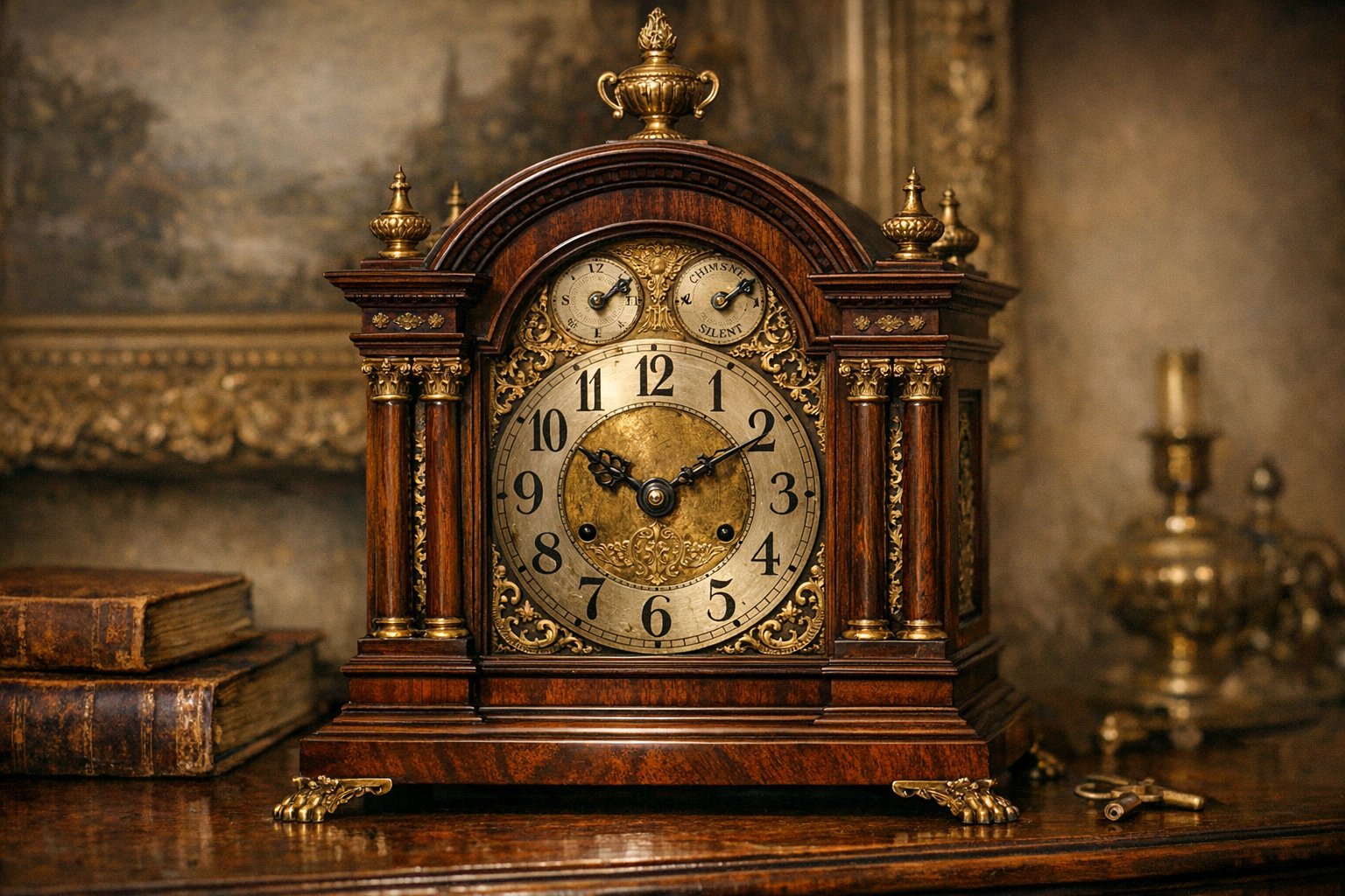 Reference image for antique mantel clocks value including maker marks, movement, case material, dial, pendulum, labels, photos, dimensions, and condition