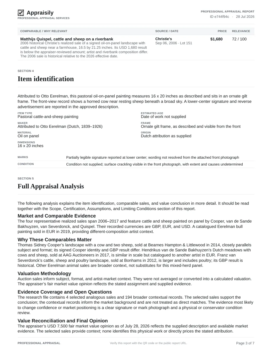 Actual sample report page 3: Identification & condition