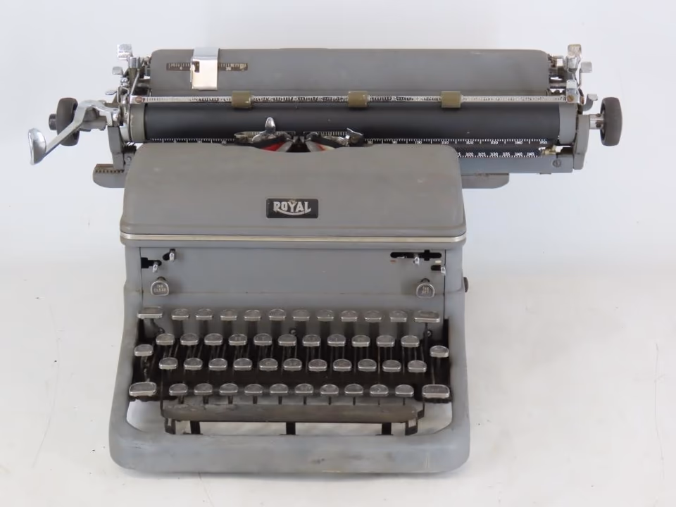 Royal manual typewriter shown for collectible research