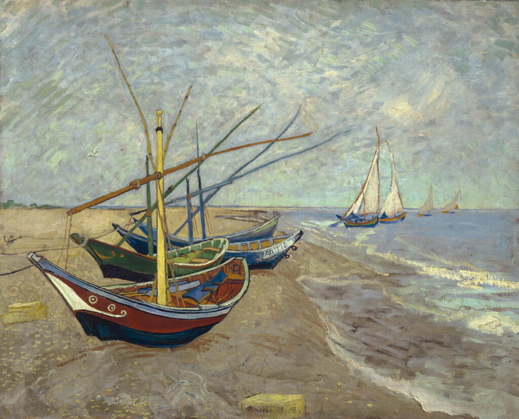 VINCENT VAN GOGH, BOATS OF SAINTES- MARIES Signed in Plate Print
