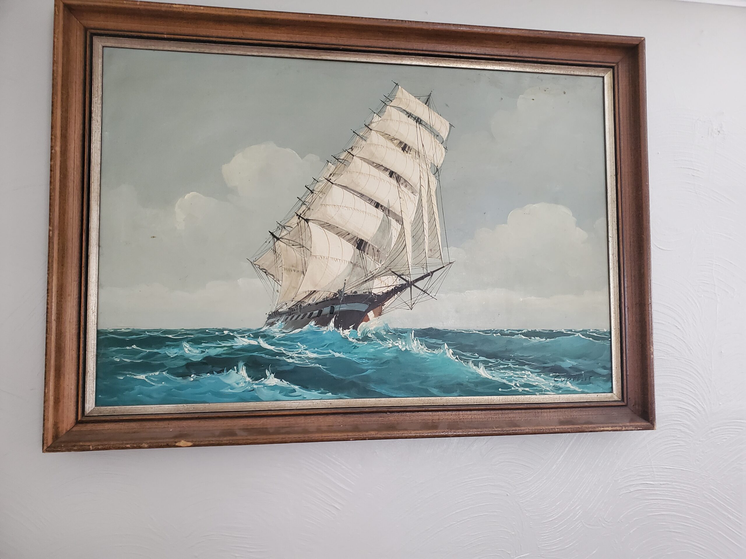 An Original Nautical Ship Scene signed Coppelle