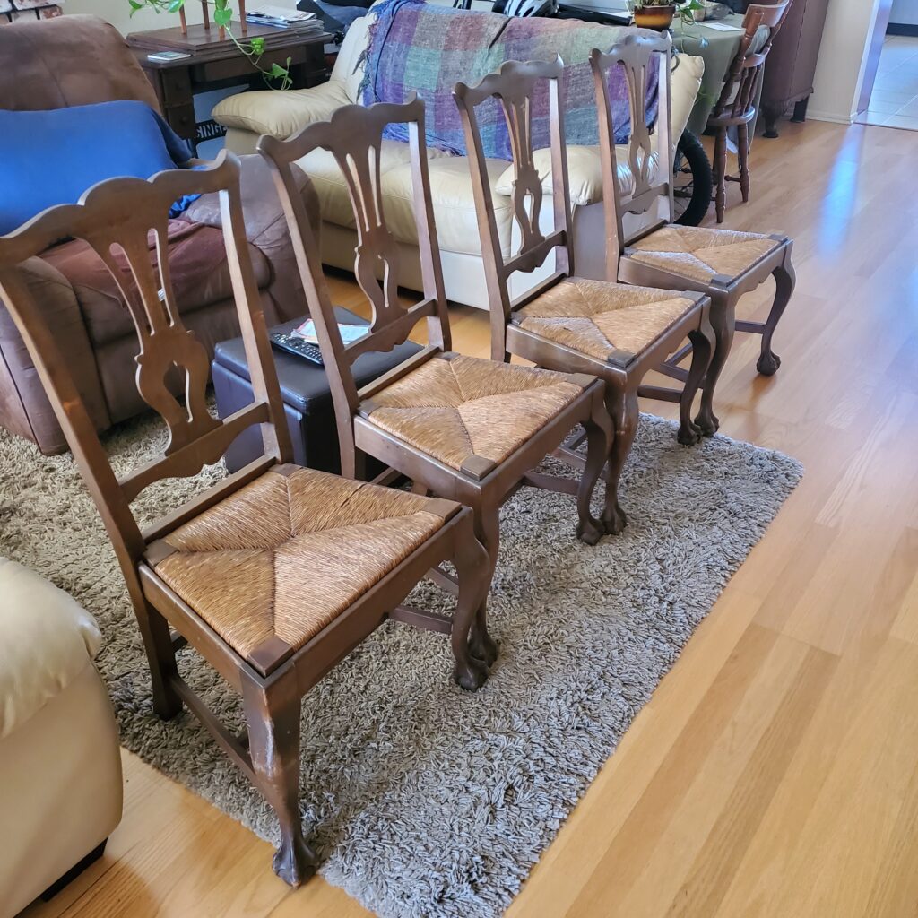 Victorian Era Solid Wood Queen Anne Style set of Chairs