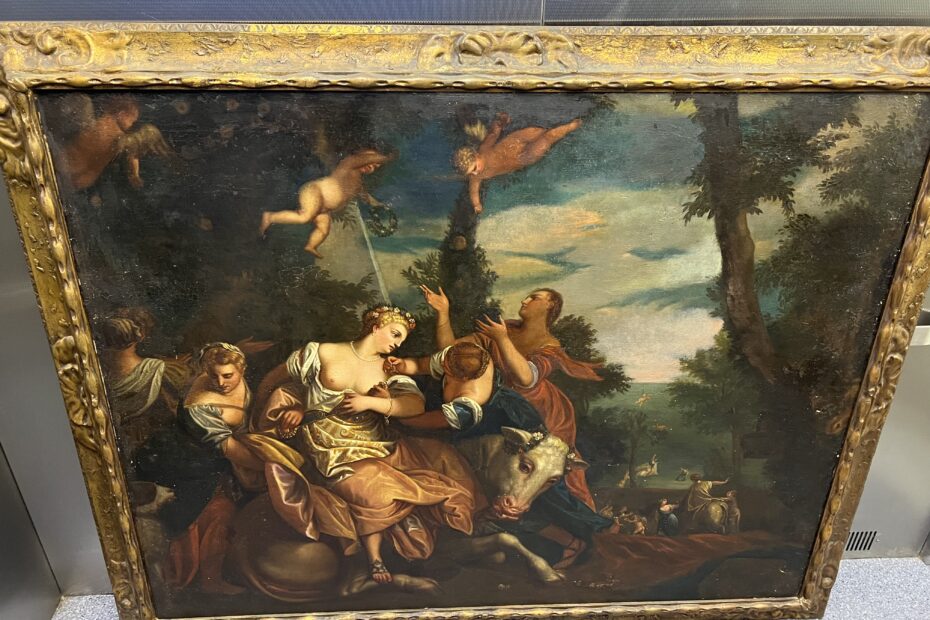 19thC Reproduction painting of The abduction of Europa