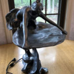 E. Tell Bronze Sculpture Lamp