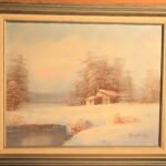 An Original Snow Landscape Painting circa 20th Century