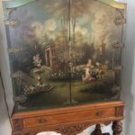 Antique Berkey & Gay Furniture Hand Painted Colonial Revival Court China Cabinet