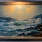 An Original Coastal Scene Painting by Listed Artist Alex Dzigurski (1911-1995) Titled “Morning, California Coast”