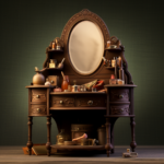 antique vanity with round mirror value