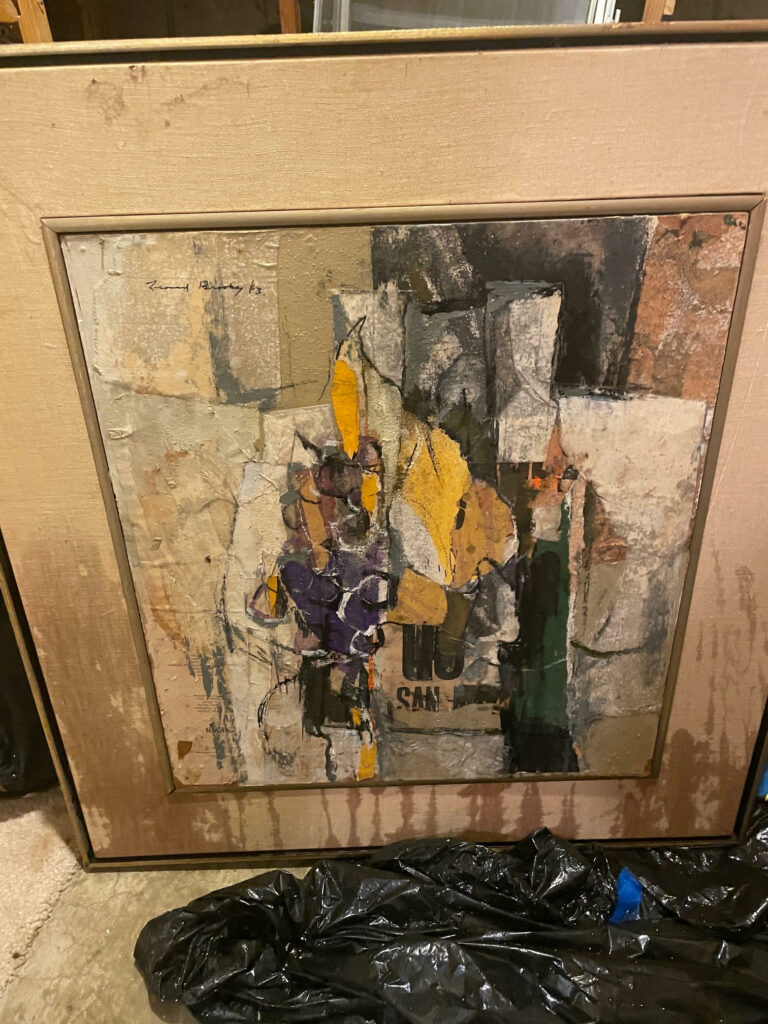 An Original Fined Quality Mixed Media Artwork by Listed Contemporary Artist Leonard Brooks (Canadian/Mexican, 1911 – 2011) artwork circa late 20thC Depicting an Abstract Collage Composition in Modern Style